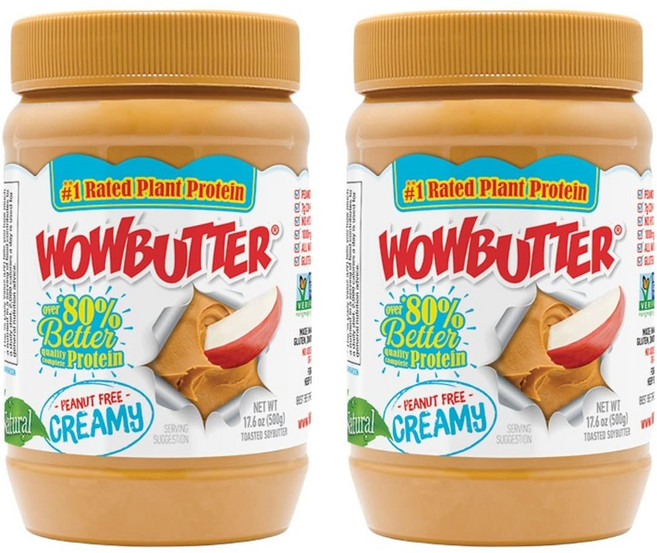 와우버터 천연 땅콩 프리 크리미 0.5킬로그램 병 1개 WOWBUTTER Natural Peanut Free Creamy 1.1lb Jars 1 Count (Pack of, 498.95g, 2개