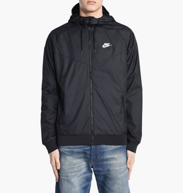 나이키 바람막이 윈드러너 후드집업 재킷 나이키로고 블랙
