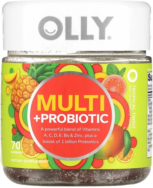 OLLY 멀티 + 프로바이오틱 트로피칼 트위스트 구미젤리 70개 OLLY (올리), OLLY 멀티 + 프로바이오틱 트로피칼 트위스트 구미젤, 1개 - 쿠팡