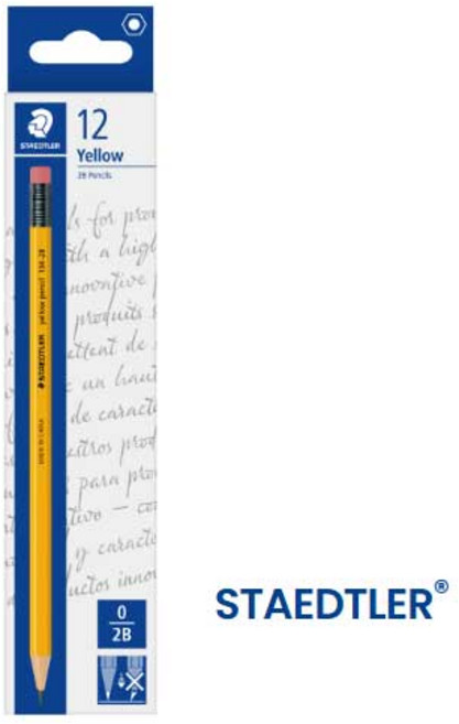 스테들러 펜슬 134 2B, 옐로우, 12개