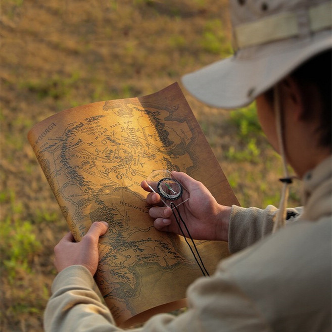 휴대용 슬림 투명나침반 아크릴 등산 산악 여행 밀리터리 목걸이, 1개