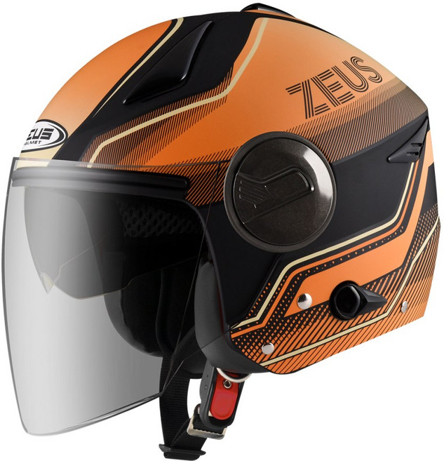 ZEUS ZS 612A AD17 內墨鏡 兩段通風 防水設計 全可拆 半罩 3/4罩 安全帽, 消光黑橘