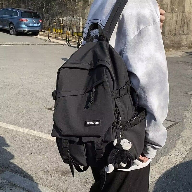 大容量電腦後背包, 黑色無掛件