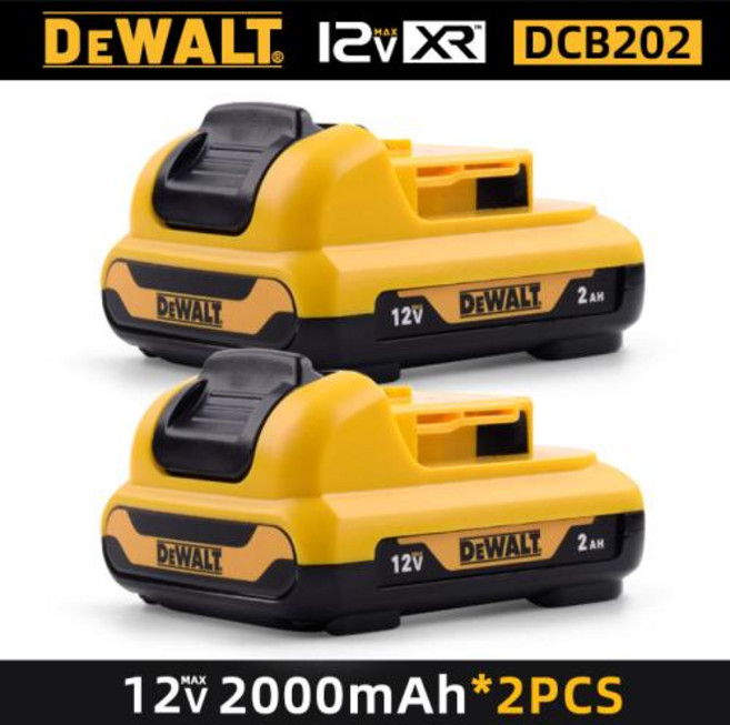 무선충전식 DCB120 리튬 이온 배터리 12V 2.0Ah 배터리 DCB124 DW089LG DCD701F2 전동 공구레이저 레벨, 04 12V 2AH X2