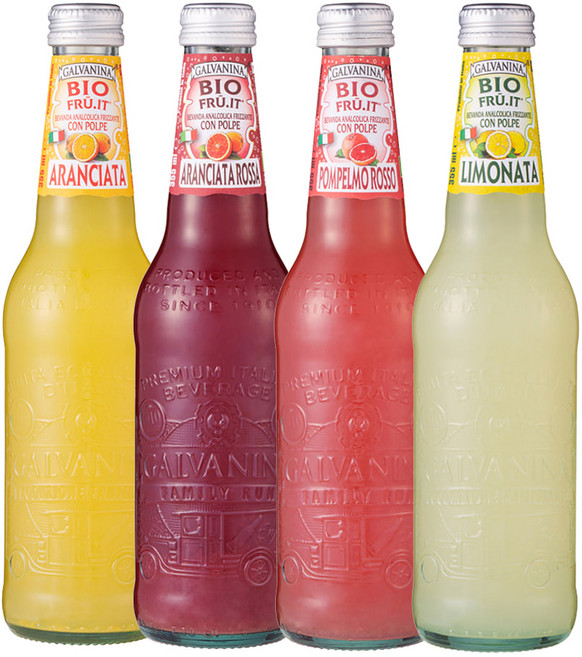 갈바니나 유기농 탄산음료 4가지맛(오렌지+블러드오렌지+자몽+레몬) 355ml x 12ea, 1세트