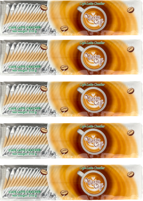 비엔나카페 카페라떼 크래커 커피크래커 개별포장 과자, 5개, 210g
