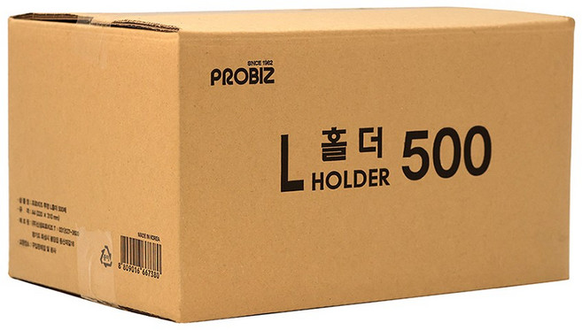 프로비즈 L홀더 l자파일 투명 A4 500매 엘홀더 엘자화일, 투명 500매, 1개