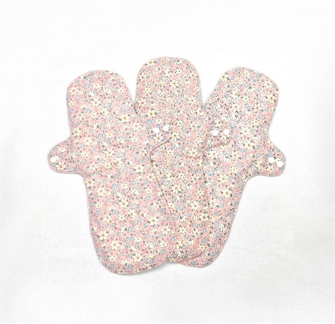 수미인 면 생리대 중형 안개꽃 핑크, 1세트, 3개입