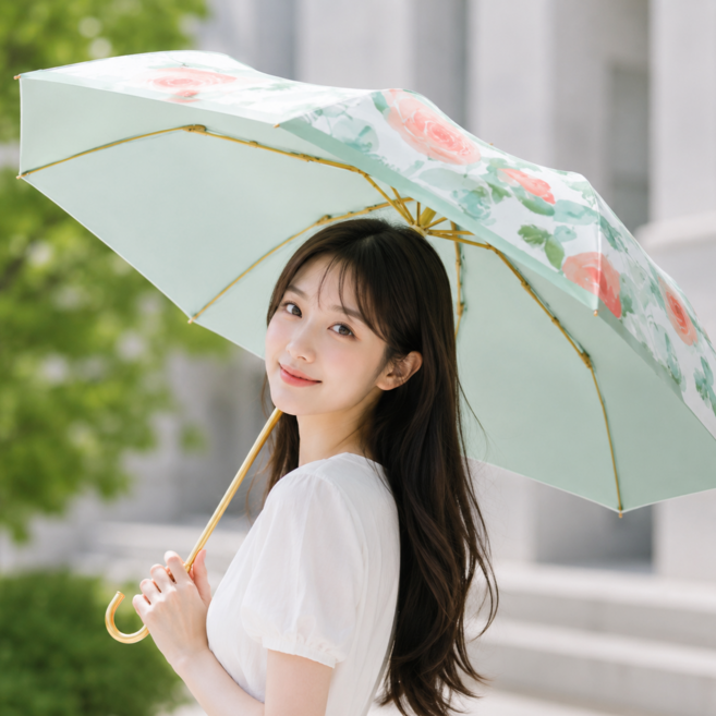 자오자오 99.9% 자외선 완벽 차단 양우산 uv 차단 프리미엄 고급 우양산 곡선형 손잡이