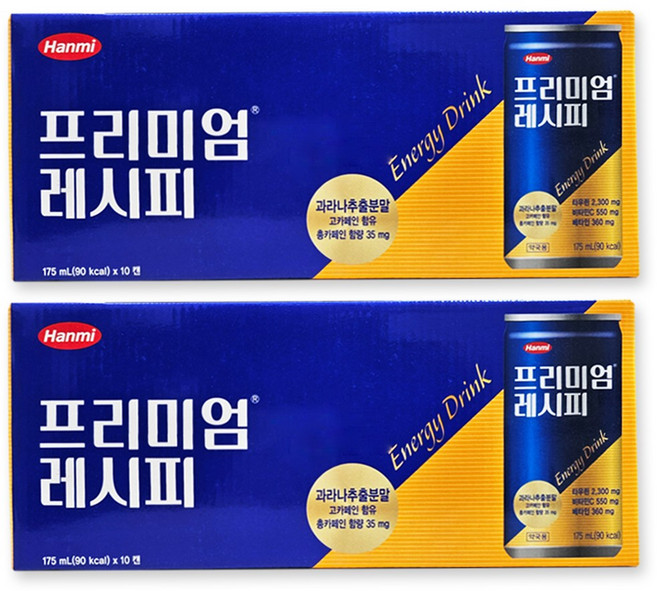 한미약품 프리미엄 레시피 에너지 드링크, 175ml, 20개