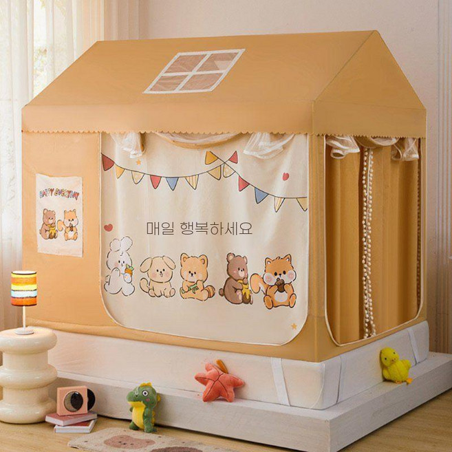 벙커 침대 텐트 암막 3중 캐노피 벙커침대텐트 벙커침대 2층침대, 산림 파티 침대 텐트