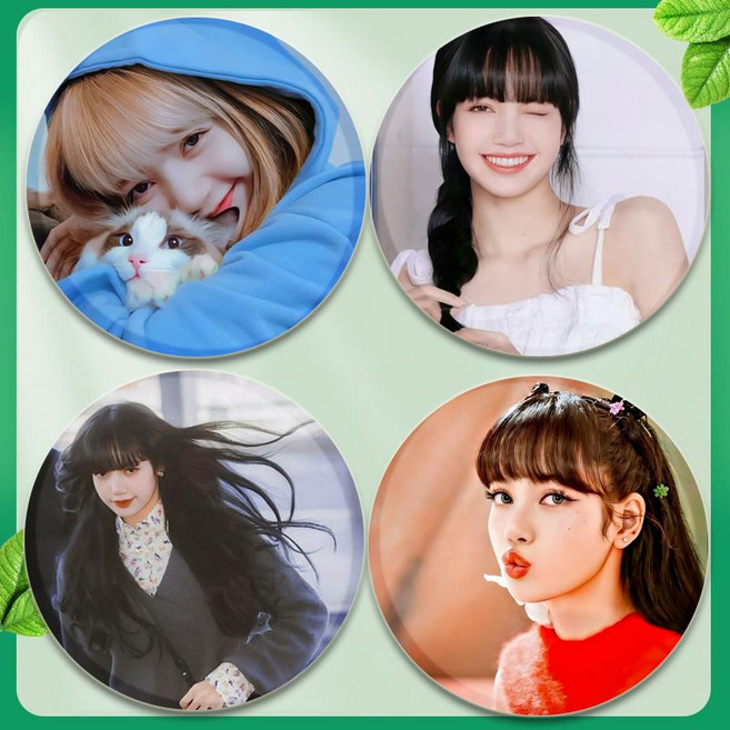 BLACKPINK Lisa 58mm 馬口鐵徽章 胸針 收藏, 1個, 款式一（一套四個）