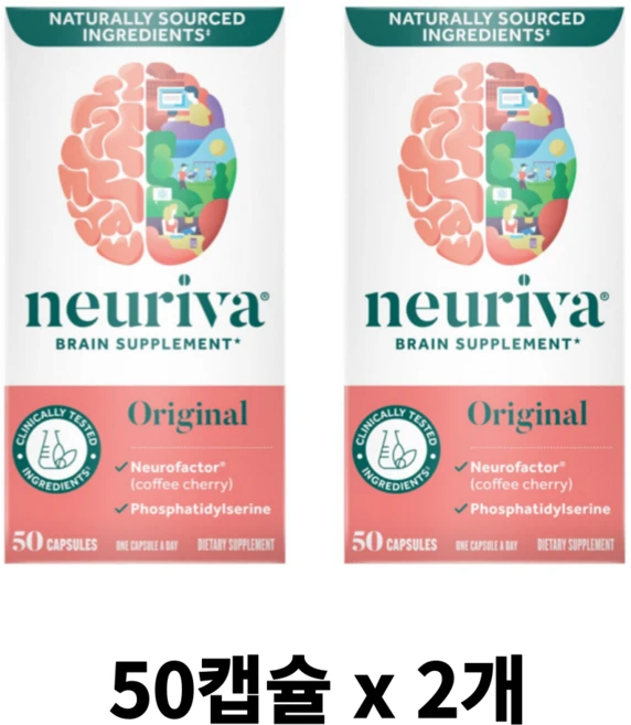 NEURIVA 뉴리바 브레인 오리지널 캡슐, 2개, 50정 - 쿠팡