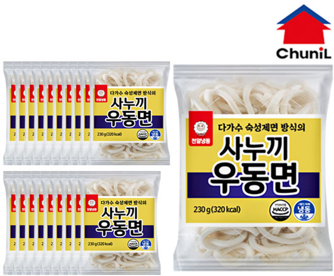 천일사누끼 냉동우동면 230g, 20개
