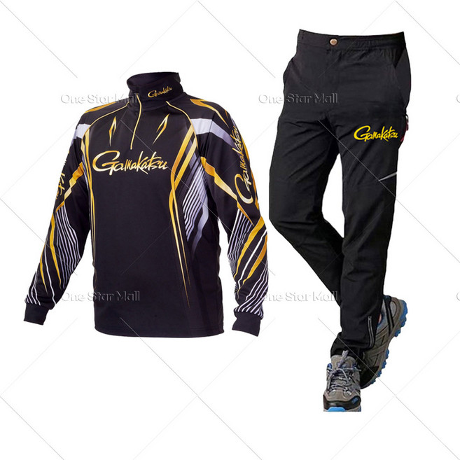 원스타몰 여름낚시복 낚시옷 바지 세트 티셔츠 피싱웨어, 블랙상의+블랙바지, 3XL