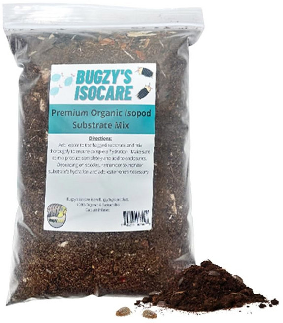 BUGZYBUGS ISOPOD 생리활성 기질 혼합 영양소가 풍부한 비바륨과 테라리움 혼합물 (10쿼터)