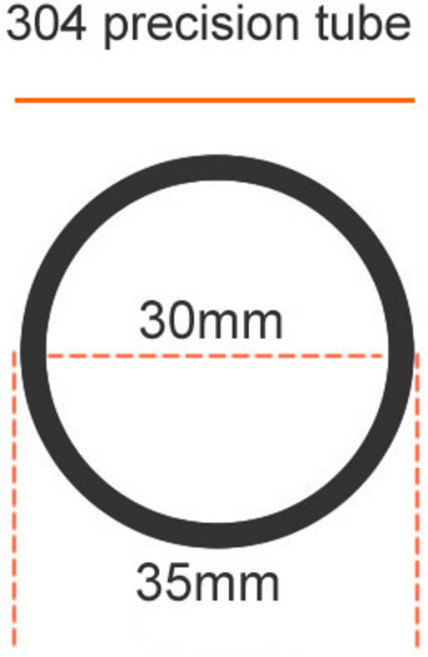스텐환봉 스텐레스봉 외경 35mm 내경 33mm32mm31mm30mm 304 스테인레스 스틸 튜브 정밀 파이프 공차 0.05mm, [05] 35x2.5mm, 1개