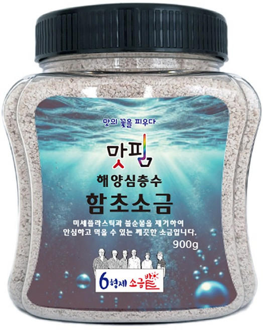 6형제 소금 미세플라스틱 불순물 제거 해양심층수 함초소금, 1개, 900g