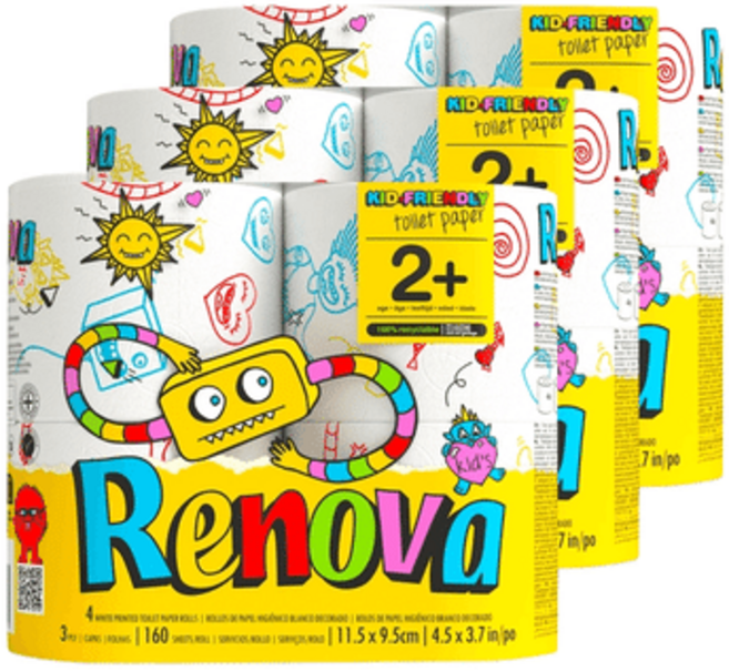 레노바 키즈에디션 토일렛페이퍼 4롤 3팩 휴지 먼지없는 화장지