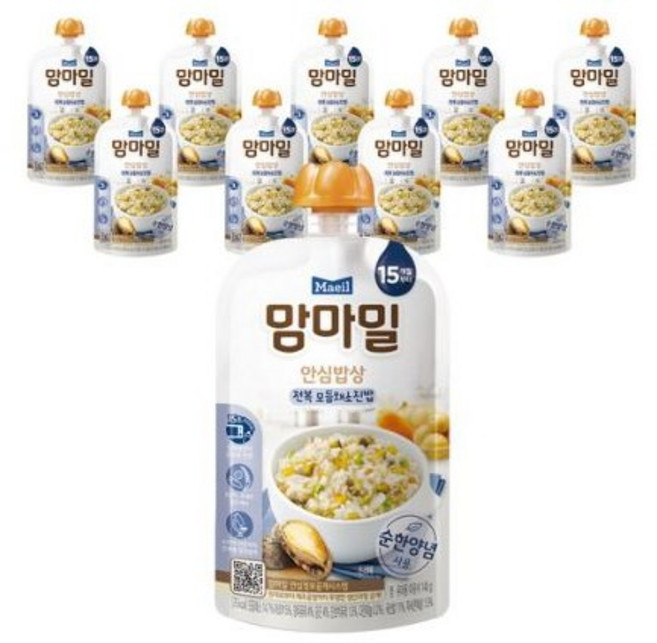 맘마밀 안심밥상 전복모듬채소 140g, 36개