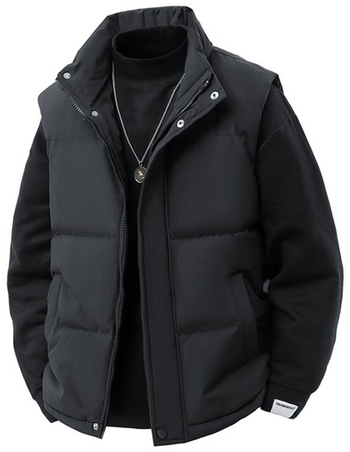 남성용조끼 겨울 패딩 조끼 캐주얼 코트 방한 빅사이즈