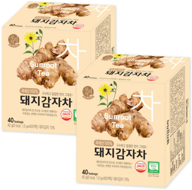 우리차 돼지감자차, 1g, 40개입, 2개