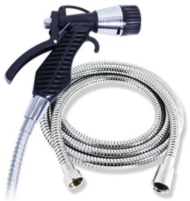 욕실 베란다 청소용 다용도 워터 스프레이건 메탈호스 2m 세트 분사기 화장실