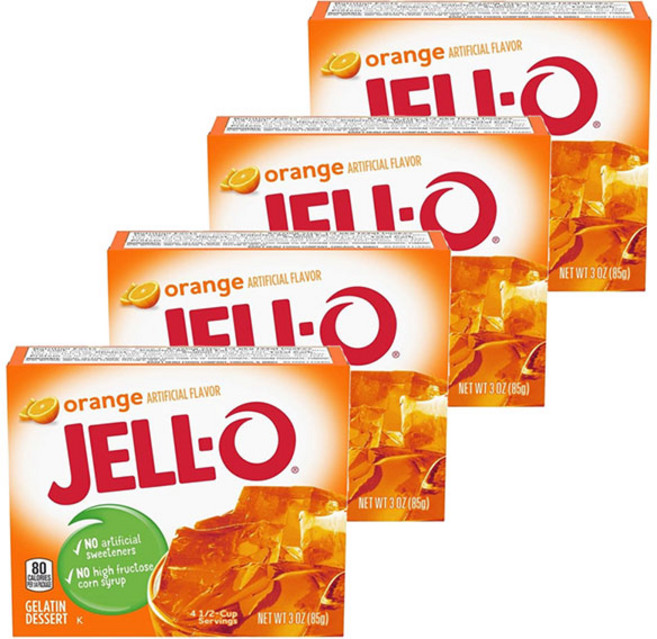 젤오 젤라틴 디저트 젤리 믹스 85g, 오렌지(Orange), 4개