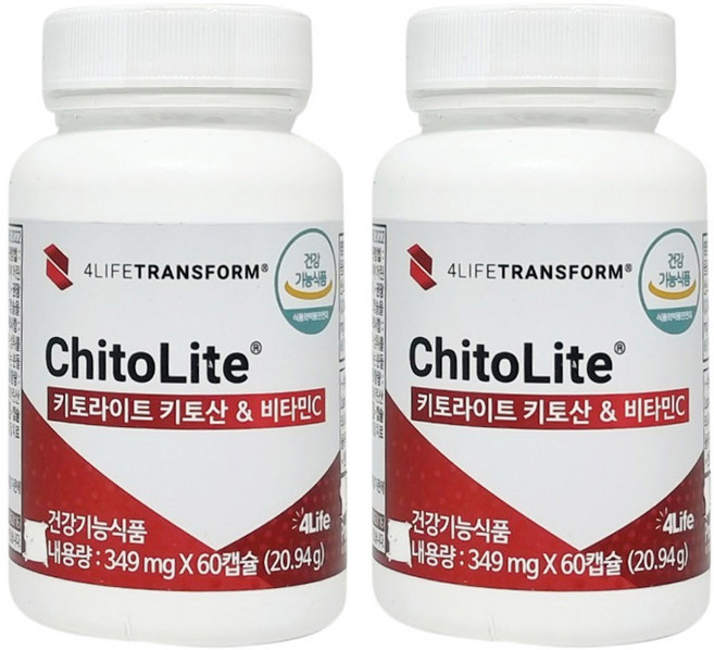 포라이프 키토라이트 (키토산+비타민C를 한번에) 60캡슐 2개 +포켓물티슈 증정, 20.94g, 2세트