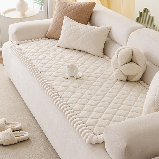 사계절 공용 부드러운 논슬립 소파쿠션 통기성 방수 내마모 물세탁 가능 반려동물 매트, 1개, 하양