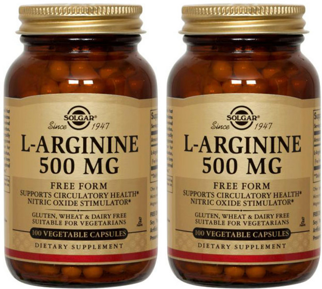 SOLGAR 左旋精胺酸素食膠囊 500mg, 100顆, 2罐