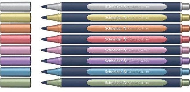 Schneider 슈나이더 싸인펜 페인트잇 050 메탈릭 롤러볼 세트 0.4mm 8개입 RV, 슈나이더 페인트잇 050 메탈릭 롤러볼 세트 0.4mm