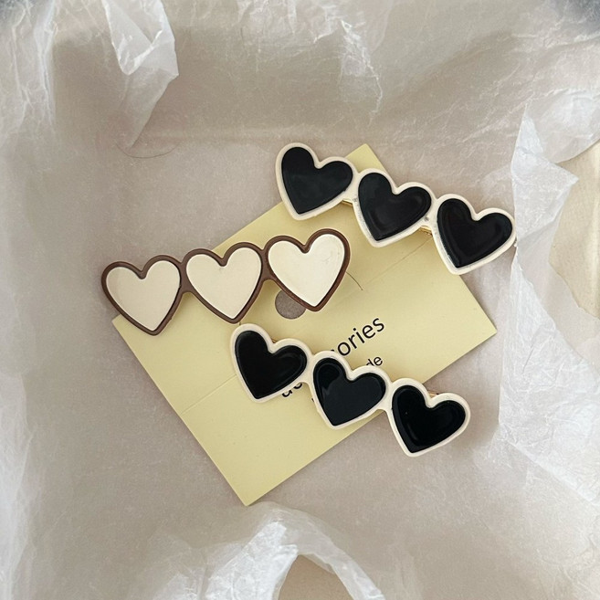 하트삔 앞머리집게핀 옆머리핀 일자 체육대회 포인트 가로 잔