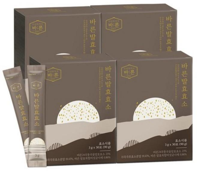 바른 발효 효소 100% 국내산 통곡물 효소식품, 4박스, 90g