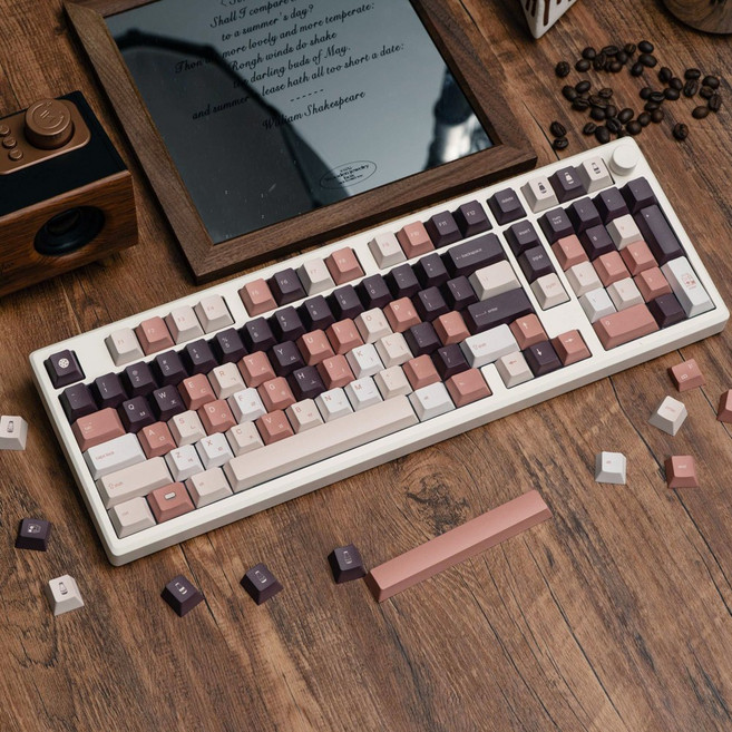 EPOMAKER x ODOKEY 오도키 초콜릿 밀크 초코 키캡 염료승화 PBT 키캡 149키, Chocolate Keycaps, 브라운