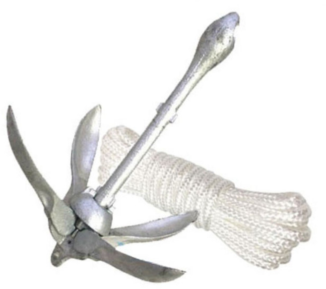 세트판매 - 3.2kg 접는앙카(닻가지 넓은형) + 6mm 앙카전용로프 20m/폴딩앵커/닻