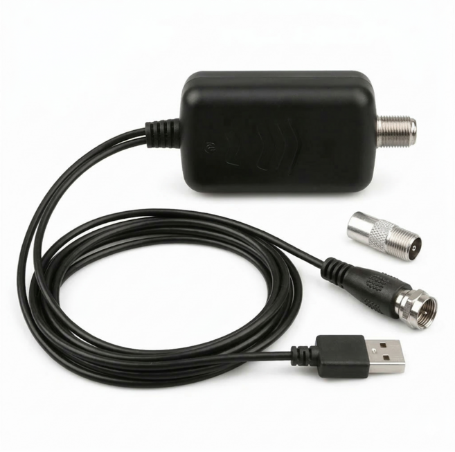 실내 TV 안테나 신호 증폭기 USB HDTV 수신 부스터 케이블, 1개