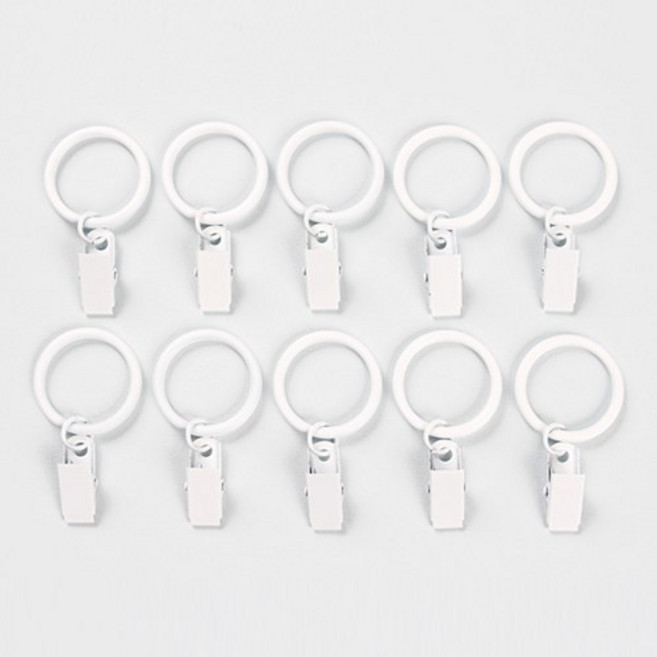 세류홈 커튼 집게링 일자형 38mm, WhiteColor, 20개