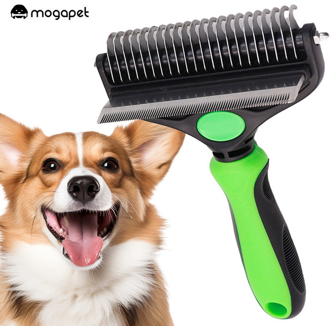 모가펫 반려동물 엉킨털제거 브러쉬 MOP-, 1개, 머스터드  그린  L  12cm