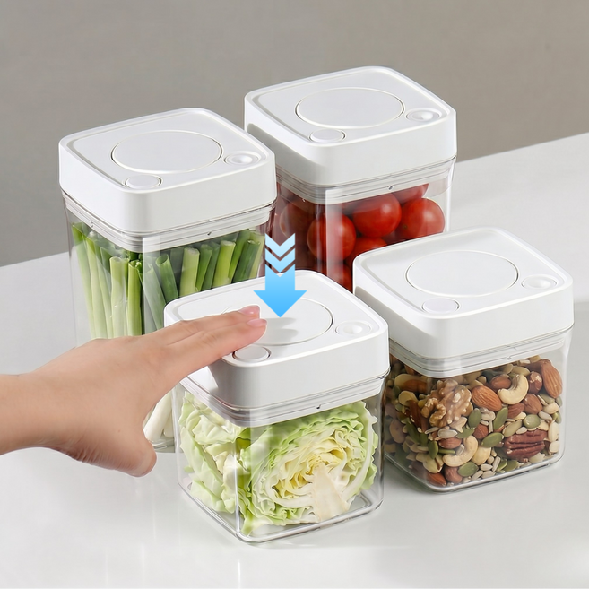 Becuzi 4세대 내장형펌프 진공 밀폐용기, 1. 320+500+900+1200ml  (4종), 1세트