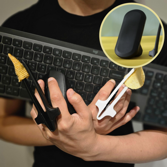 문곰문곰 게이밍젓가락 손가락 과자 집게 사무실필수템, 화이트 2개, 2개, 단품