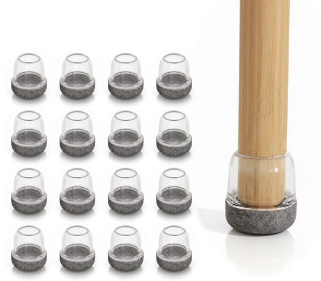 헤인느 층간 소음 미끄럼 방지 식탁 의자 발커버 세트, 16개, 그레이