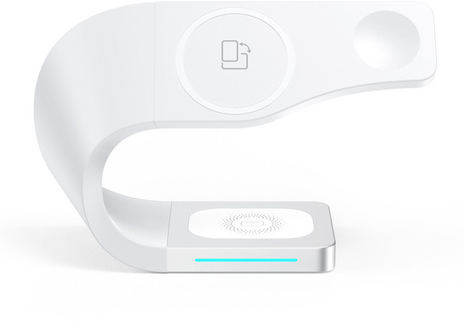 다퍼남 아이폰 맥세이프 고속 무선 충전기 에어팟 애플워치 4in1 멀티 충전기, 화이트, 1개