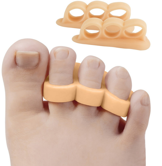 낮밤 겸용 편안한 실리콘 발가락 분리기 2P, 1세트