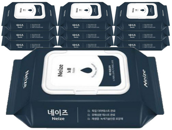 미래생활 네이즈 노블 휴대용 물티슈 캡형, 20매, 10개
