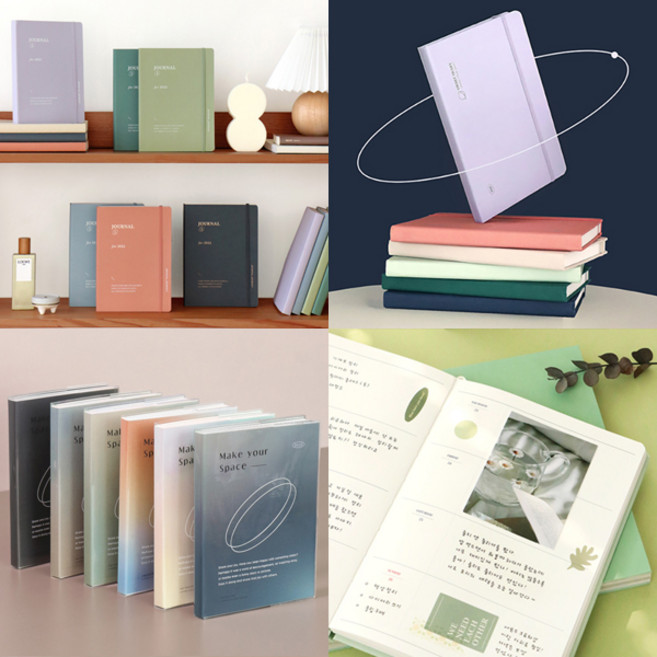폭시샵 아이코닉 2022년 심플 고급 다이어리 고급 양장 밴드 저널 날짜형 대학생 다꾸 diy 위클리 먼슬리, 마이 스페이스 - Sunrise