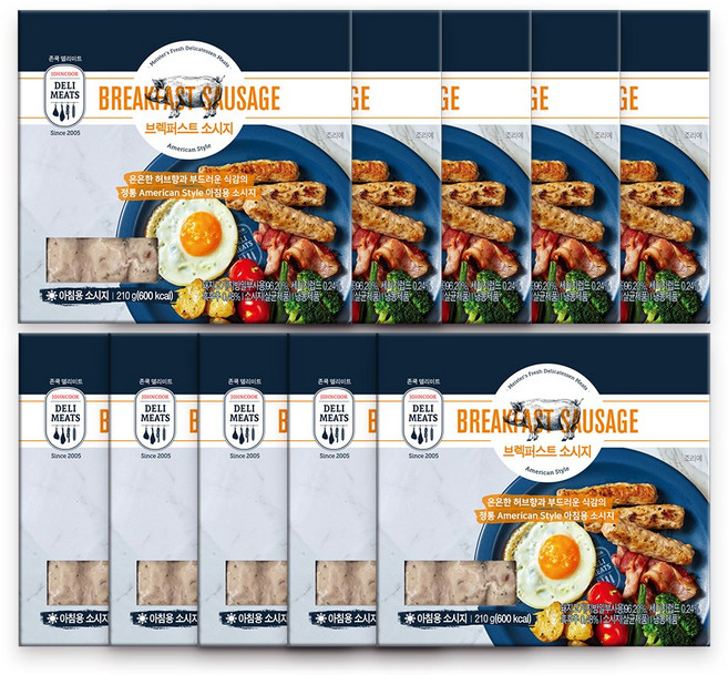 존쿡델리미트 브렉퍼스트 소시지 210g X 10개