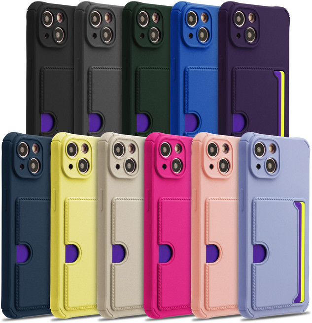 아이수트 아이폰 11컬러 파스텔 풀커버 카드수납 2장 휴대폰 케이스