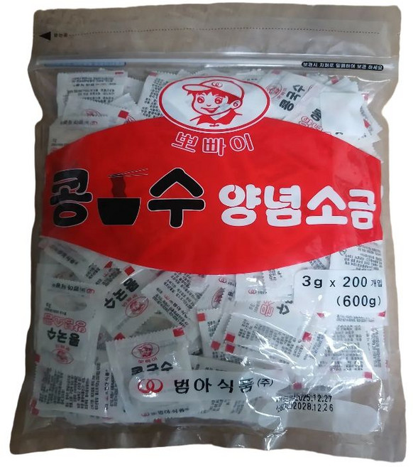 범아 콩국수소금 200p, 4개, 600g