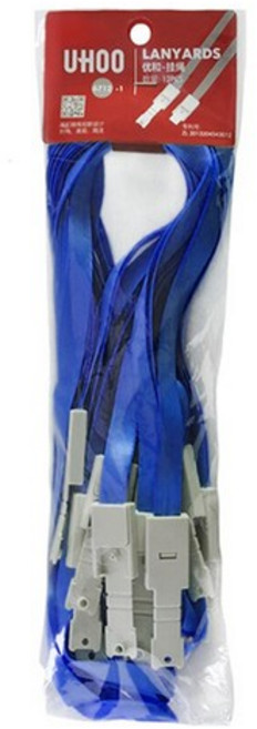 유후 클립형 목걸이 끈 6712_1, BlueColor, 12개